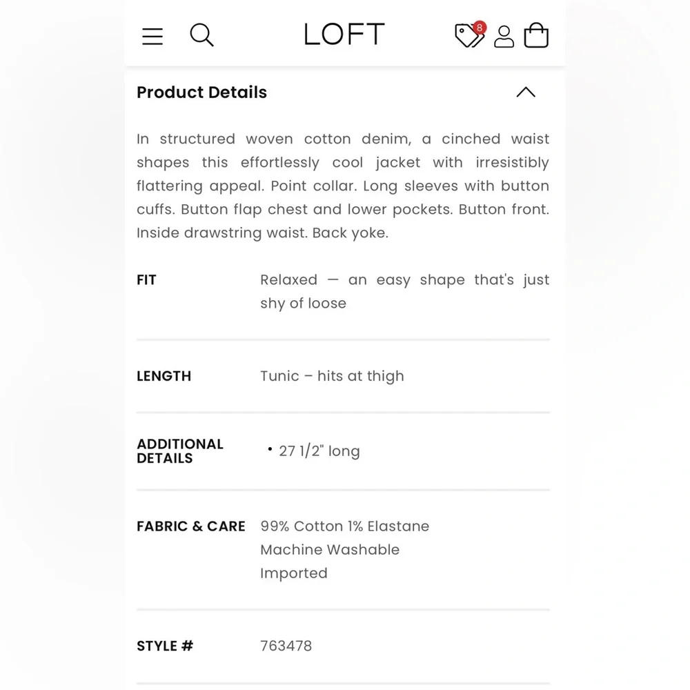 🆕 LOFT Denim Chore Jacket - M - *Runs Large* - Picture 12 of 12